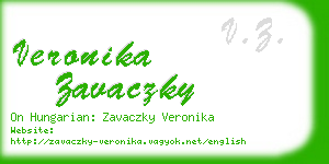 veronika zavaczky business card